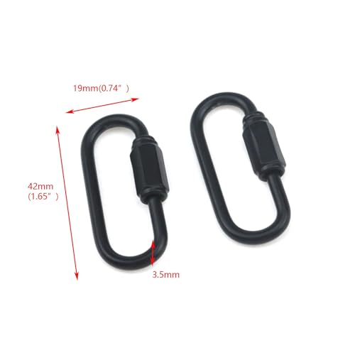 Quluxe 24 Pcs M3.5 Iron D Shape Links Chain Connector Black Chain Hooks Thread Quick Link Clips for Camping Fishing by Quluxe - Used condition - Image 2