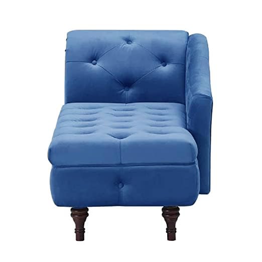 Image of Velvet Chaise Lounge Box Storage for Bedroom, Livingroom (Blue)