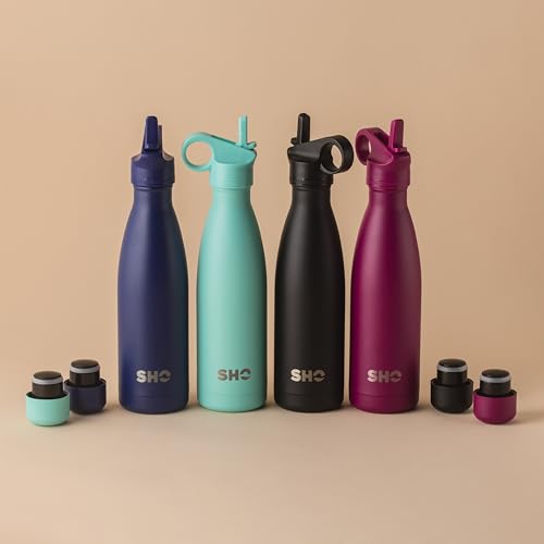 SHO Stainless Steel Water Bottle with Straw and Screw Lid, Leakproof, BPA Free, Vacuum Insulated Double Walled Metal Flask - Image 3