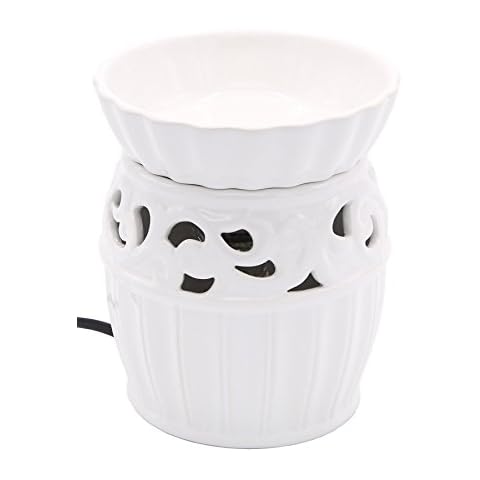 CANDLE-LITE elektrische Duftlampe | Duftlampe Mossel | Aromalampe für Duftwachs | Raumduft Elektrisch | Duftlampe Keramik Weiß | Lampe für Büro Cover