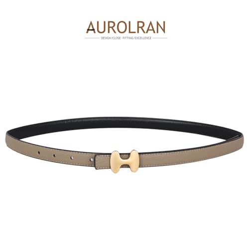 Image of Aurolran Women's Leather Belt with Buckle - Ideal for Dresses, Jeans, and Coats