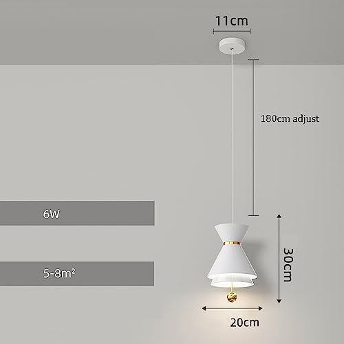 Lustre LED en métal blanc au design unique et intensité variable