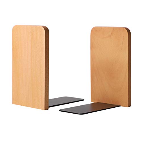 Muso Wood Buchstützen für Kinder, Buchenholz Buchstützen für Regale, Buchstützen für Schule, zu Hause, Büro und als Schulgeschenk (13x10.8x8cm) Cover