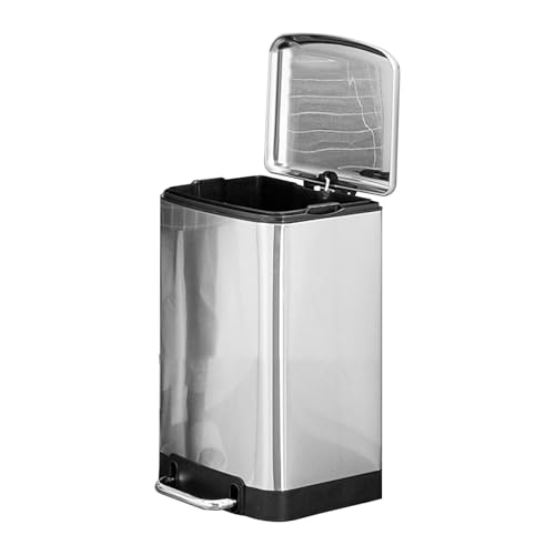 Contenedor De Residuos Con Palanca De Pie - Cubo De Basura De Pedal Fácil De Activar Con Pedal | Cubo De Basura De Acero Inoxidable De Alta Calidad Con Tapa, Espaciosa Basura Para Cocina, Cham