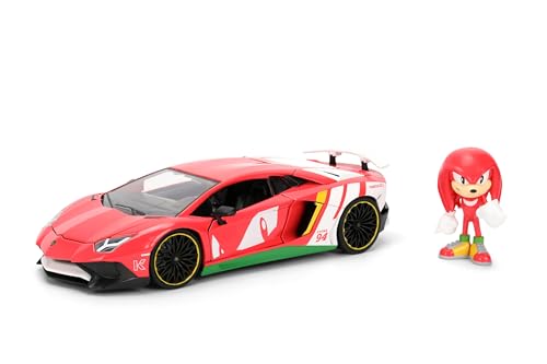 Voiture Sonic Lamborghini Aventador Jada Toys et sa figurine Knuckles en métal pour enfant