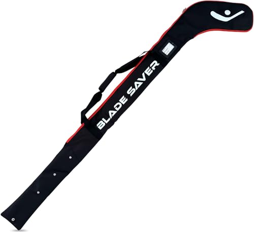 BLADE SAVER Ice Hockey Stick Bag for Travel - Premium Padded Adjustable Hockey Stick Travel Bag with Durable Zippers and Snaps and Name Card Slot for Transporting and Storing Player and Goalie Sticks