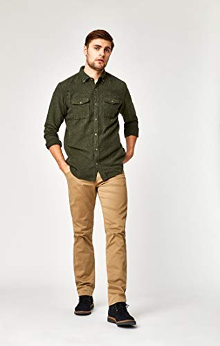Mavi Zach Men's Straight Leg Pants, Regular Rise Twill Pants for Men, British Khaki Twill, Khaki Work Pants, 40 x 304