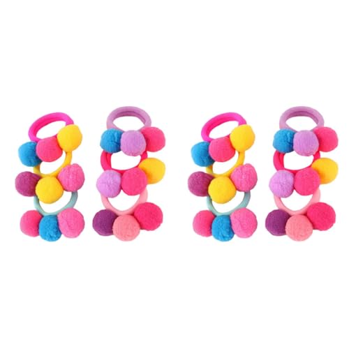 12 Piezas Coletero Con Bola De Pelo Para Bebé Coleteros Grandes Para Mujer Cabello Elásticos Pulsera De Lazo De Pelo Rosario Rodillos Pompón Titulares Rulos Con Pinzas NOLITOY