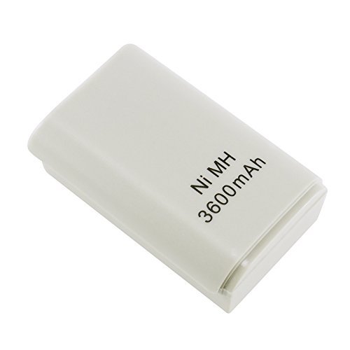 Compatible with Xbox 360 Controller Rechargeable Ni-MH Battery in White By CS Power