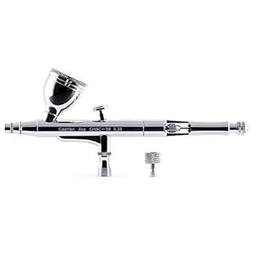 AMAZON - Gaahleri Airbrush Kit, Airbrush Gun with Dual-Action Function, Gravity Fluid Cup 1/4 oz, Cutaway Handle, 0.38 mm Needles All-Purpose Air Brush Makeup Model Coloring Painting Nail Art Tattoo