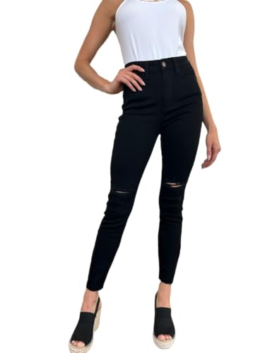 Judy Blue Women's Distressed Tummy Control High Waist Skinny Jeans3