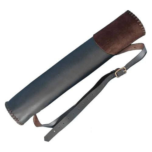 Carquois de tir à l'arc en cuir véritable sac de flèches dorsal