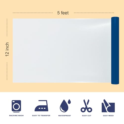 Image of Dark BluePuff Heat Transfer Vinyl - 12 inch x 5ft 3D Puff HTV Vinyl, Puffy Vinyl Iron-On for Fabrics, Perfect for DIY Clothing Design Customization, Compatible with Cricut & Cameo