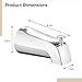 Zinc Alloy Bath Tub Spout with Diverter, Chrome Plated, Adapter and Installation Tools Included, Compatible with Gp85556 Model