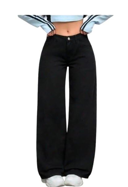 Rajeev Enterprise' Everyday Cotton Straight Fit Jeans for Women Girls Single Button Comfortable Use-picture-55