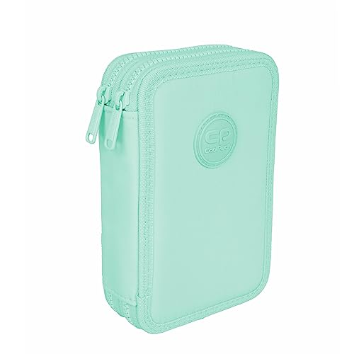 Goldkids COOLPACK 2-fache Federtasche Federmappe Federmäppchen Pastel Powder Mint 34-teilig Schüleretui Stifte und Pinsel inkl. Aufgabenheft Federbox Etui Stiftetasche Schlamper-Etui Schul-Etui