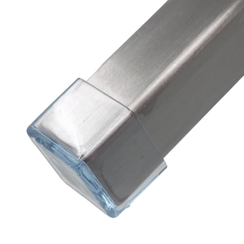 Lifeswonderful - Tapones Virolas Puntas De Goma Cuadradas Transparentes - 50mm - Para Sillas Mesas y Muebles (4)