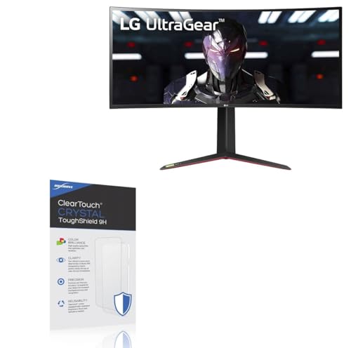 BoxWave Screen Protector Compatible with LG 34 Curved Monitor (34GP83A) - ClearTouch Crystal ToughShield 9H (2-Pack), Clear 9H Tough Flexible Film Screen Protector