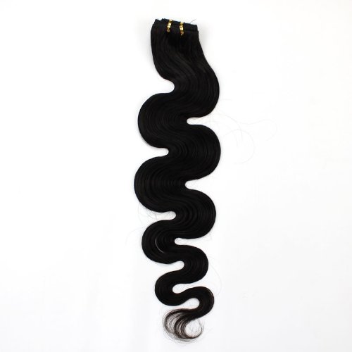 Hair Extensions Unprocessed Virgin Brazilian Human Hair Wavy Weave Weft #1b (24'')