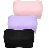 PP PLUIE POURPRE Women Bandeau Bra Beauty Back Stretchy Strapless Bra Bralette with Padded for Women