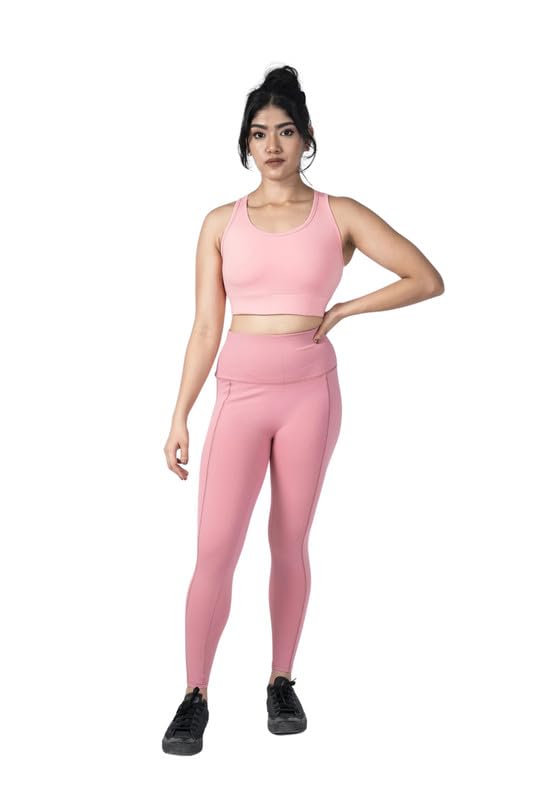 Image of Gym Wear Co-ord Set for Women Stretchable Top & Leggings for Women's & Girls Suitable for Yoga Jogging & Gym Western Coord Set