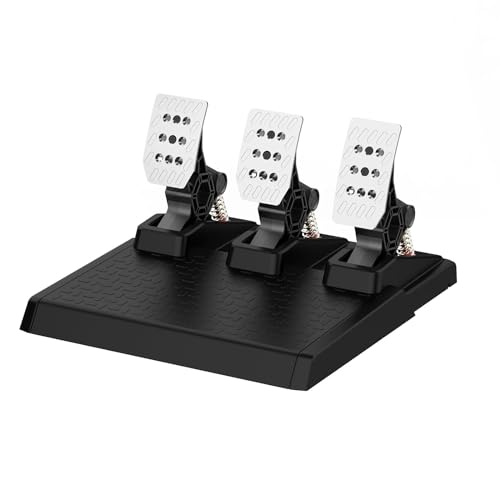 Pédales de course, volant de jeu PC avec ensemble de 3 pédales, ressorts interchangeables, résistance de freinage réglable, embrayage inclus, technologie...