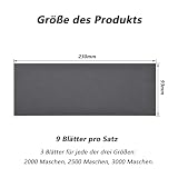 CALLYSONIC Zestaw papieru ściernego, papier piaskowy drobnoziarnisty 2000, 2500, 3000, papier ścierny na mokro i na sucho, papier ścierny do metalu 9 x 23 cm na auto, metal, farby, meble z drewna