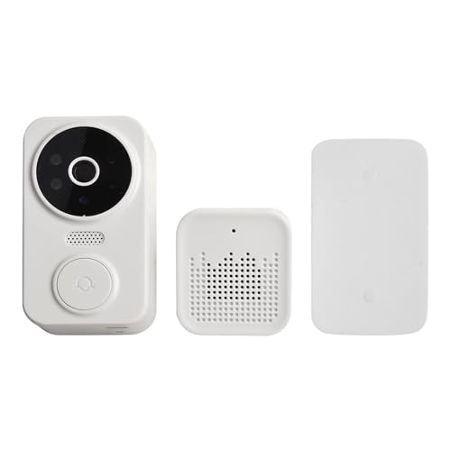 Sonnette vidéo sans fil avec interphone audio bidirectionnel et WiFi pour une gestion efficace de l'entrée à la maison (blanc)