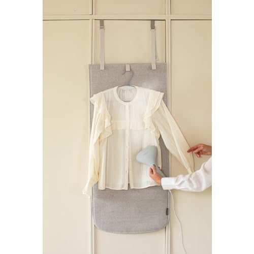 Brabantia - Door Steam Blanket - Heat-Resistant Mat for Clothes Steaming - Over Door Hooks, Protective Back Layer, & Loops for Hangers - Easier Steaming with Handheld Steamers - 43 x 20" - Gray by Brabantia - Image 6