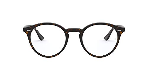 RX2180V Round Eyeglass Frames, Dark Havana/Demo Lens, 49 mm
