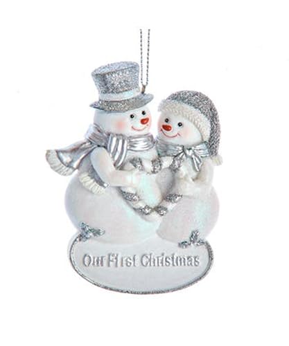 Décoration sapin Noël résine blanc argent incassable 8,2 cm contre la casse - 2