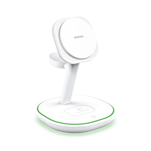 Station de charge sans fil magnétique Qi2 23 W MICRODIA idéale pour votre table de chevet
