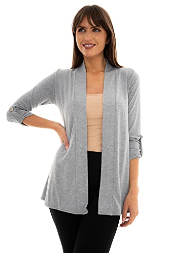 Image of Loxdonz Women's Open Front Cardigans Casual 3 /4 Sleeve Cardigan Soft Lightweight Top