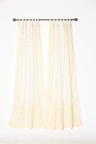 Light-Filtering Sari Colorful Curtains – Boho Curtains, Bed Canopy Panel, Wall Tapestry Or Window Treatment For Bedroom Or Living Room + Tote Bag (96"L X 42"W Set Of 2, Chakra Collection) #TOP7