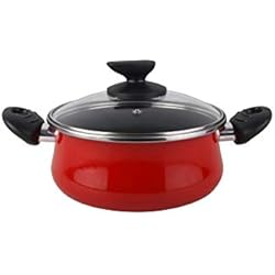 Comprar Cacerolas Online MAGEFESA Praga - Cacerola con Tapa 20cm de Acero vitrificado Exterior Rojo. Antiadherente bicapa Reforzado, aptas para Todo Tipo de cocinas, Especial inducción. 50% de Ahorro energético.