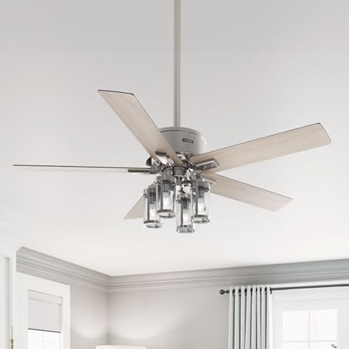 Image of Hunter - Astwood II Indoor Ceiling Fan With Light, Remote, 52-inch, Casual-style, 4-speed WhisperWind Motor, Ceiling Fans for living rooms, bedrooms, home offices, kitchens