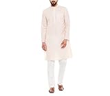 Sojanya (Desde 1958, Pathani Kurta Salwar de algodón negro para hombre, Naranja, X-Large