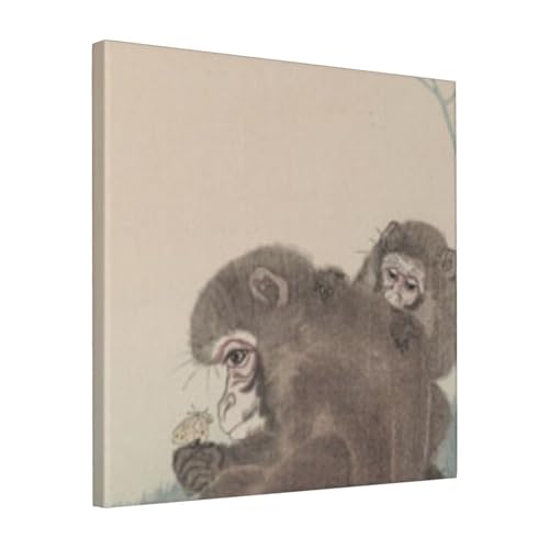 �G�� �t���[�������� ������� �u�y�M�ɉ��̐e�q�v �L�����o�X�A�[�g �A�[�g�p�l�� �ǉ� �Ǌ|�� �G ���_���A�[�g �ŉ� �Ǐ��� ���E�̖��� �|�X�^�[ 40x40cm