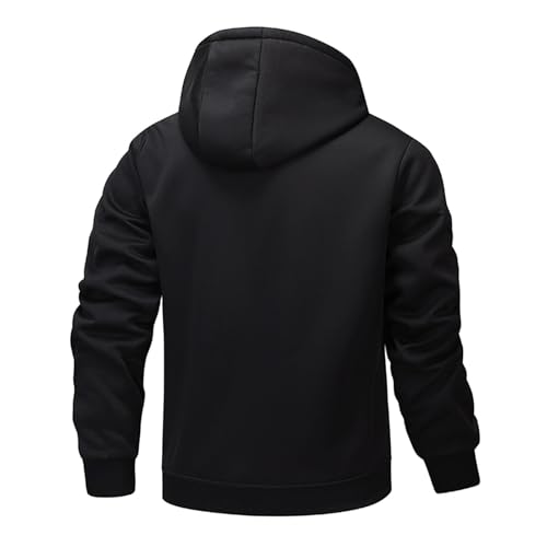 Mens Zipper Hoodies Full Zip Fleece Hooded Sweaters Fleece Long Sleeve Top Coat Winter Solid Hoodie With Pockets4