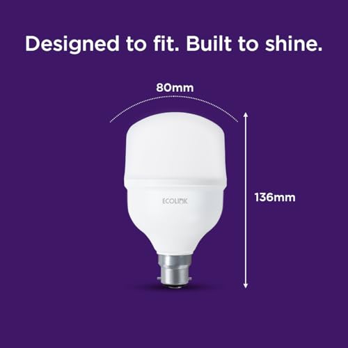 Image of EcoLink 30-watt LED Bulb | Bulb Base: B22, High Wattage LED Bulb for Hall & Home|Colour : Crystal White, Pack of 2