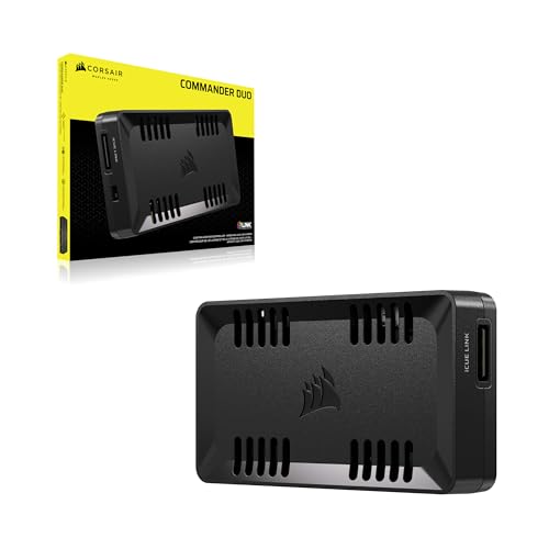 Image of Corsair Commander Duo iCUE Link RGB Lighting and PWM ARGB Fan Controller - Control 12 Daisy-Chained PWM Fans, Two Flexible Temperature Sensors Included - Black