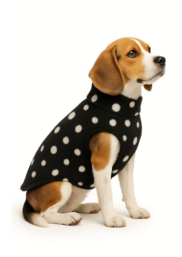 Image of The Pets Company Dog Winter Coat Jacket, Clothes, Windproof, Light Weight, Washable, Ultra Warm Thick Fleece Lined Dog Vest for Cold Weather Protection, (Polka Black Cherry, Medium - 20 Inch)