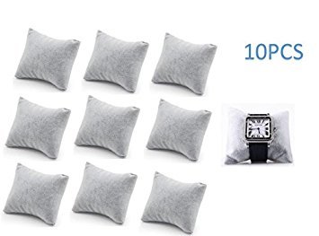 P2P@zita 10-pieces Velvet Small Bracelet /Watch Pillow Jewelry Displays (Black) (Gray)