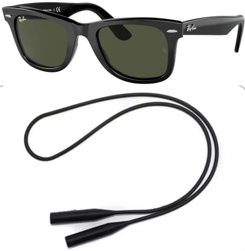 Ray-Ban RB2140F Sunglasses Bundle: RB 2140F WAYFARER and Universal Anti-slip Silicone Leash2