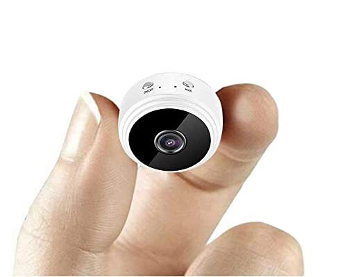 Minicámara de seguridad en casa con detección de movimiento de vídeo 1080 HD, cámara de vigilancia inalámbrica con WiFi integrada de monitor y visión Night, adsorción magnética (blanco)