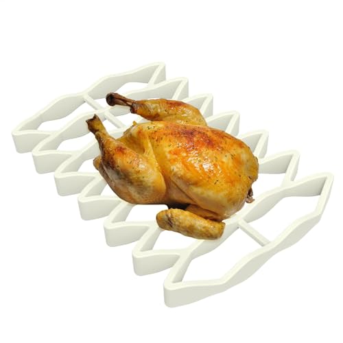 Tostado de silicona para horno, estante para para microondas, bandeja de asado antiadherente, estante de alta temperatura, bandeja de drenaje de aceite, estante de pollo de silicona, bandeja de