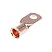 X AUTOHAUX 10pcs 2 AWG-5/16 Car Battery Cable Ends Tubular Ring Terminals Closed End Crimp Connectors Copper Tone