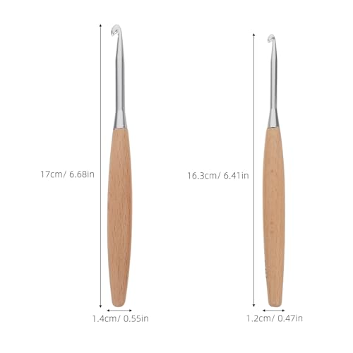 Agujas de crochet ergonómicas con mango de madera suave de 3 a 6,5 mm 3