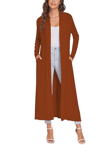 Image of Bluetime Women Floor Length Open Front Cardigan