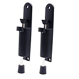 Kickdown Door Stop 2-Pack Easy Step Door Stopper Spring Loaded Telescopic Step On/Off Door Stopper Rubber Adjustable Heavy Duty Door Locks Holder Stop/Release by Foot (Black)